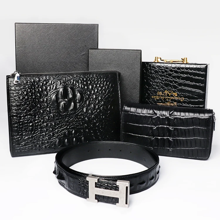 Hot sale crocodile genuine leather card holder long wallet for men