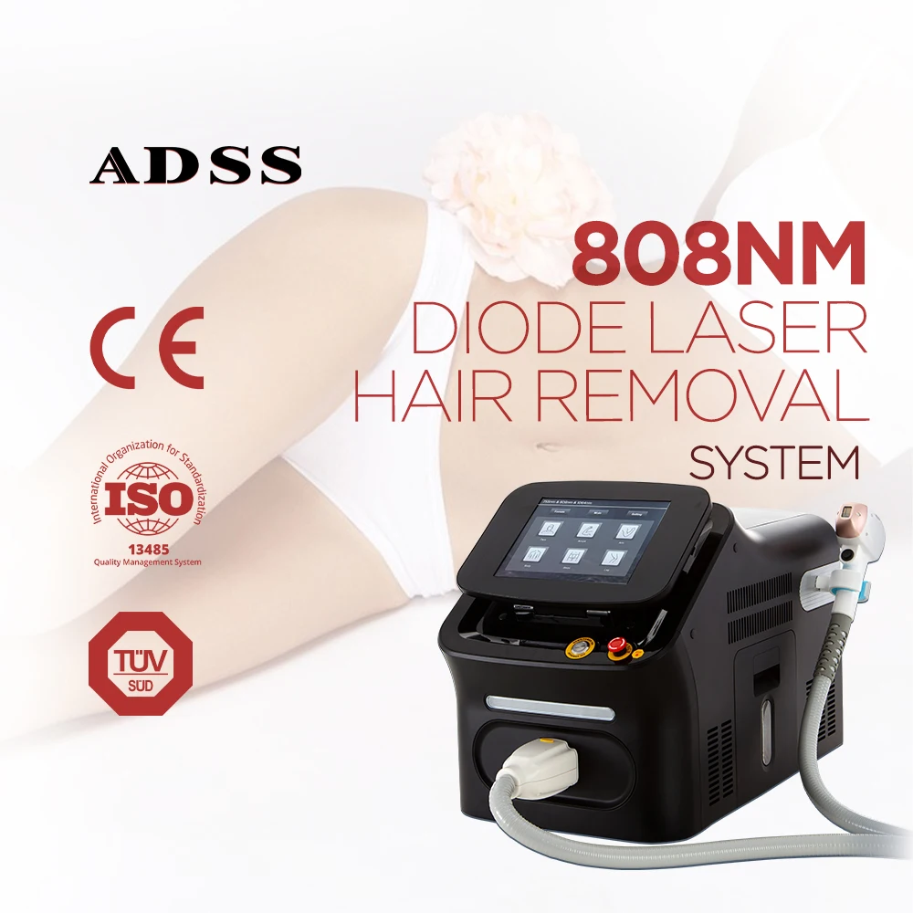 ADSS portable 808nm diode laser hair removal machine machine for estetic spa and clinic