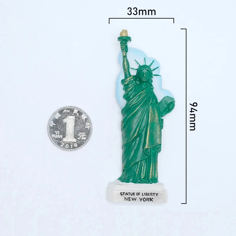 WD  USA Travel souvenirs customized resin refrigerator magnets  Statue of Liberty Eagle Flag Creative 3D Resin fridge magnets