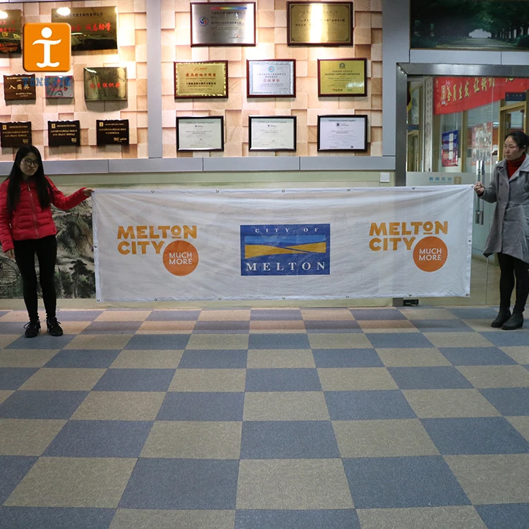 Light Polyester Printed Mesh Banner Factory Directly Printing Fence Mesh Fabric Banner Scrim Banner with Eyelets