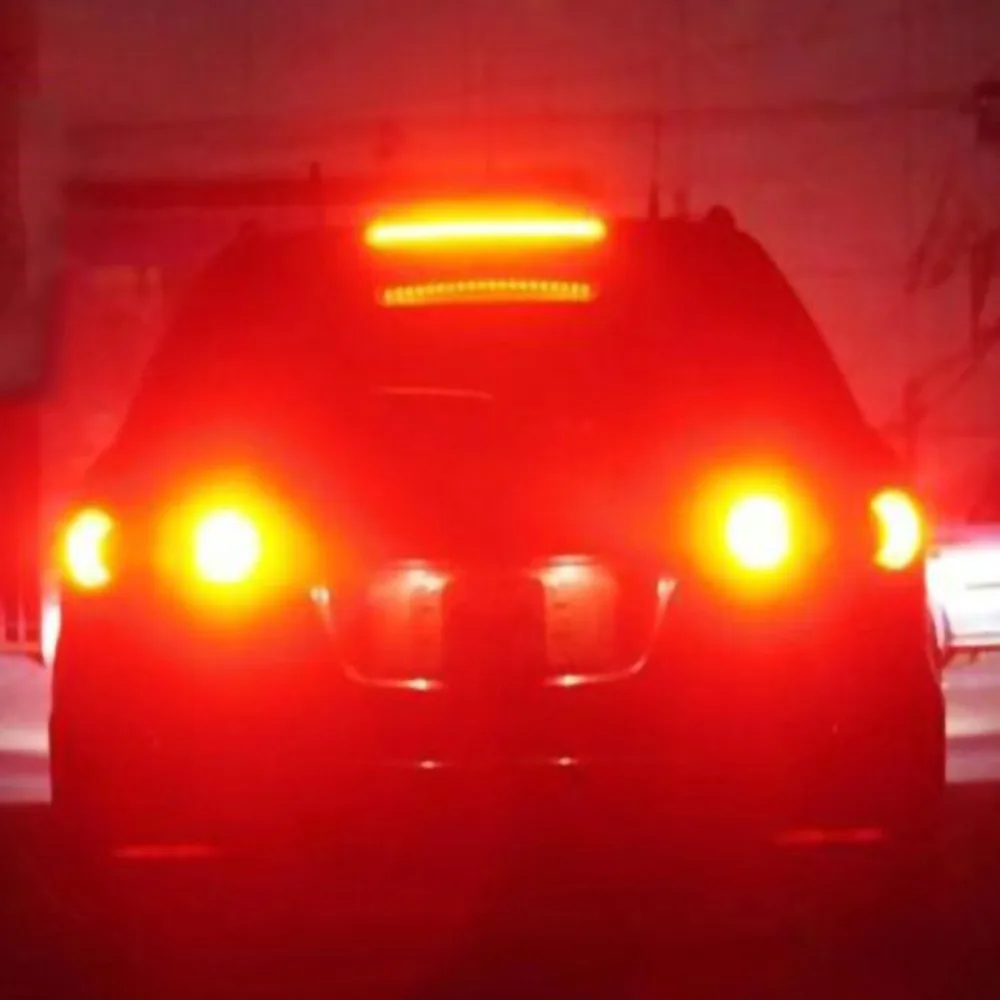 Красный стробоскоп автомобильный тормоз светодиодный объектив 3030 30SMD стоп-сигнал с высоким креплением 1157 T20 7443 задние