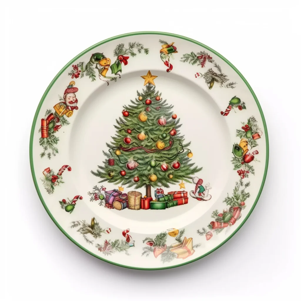 Custom 12pcs porcelain dinnerware set with customized xmas design , gift set christmas dinner plate