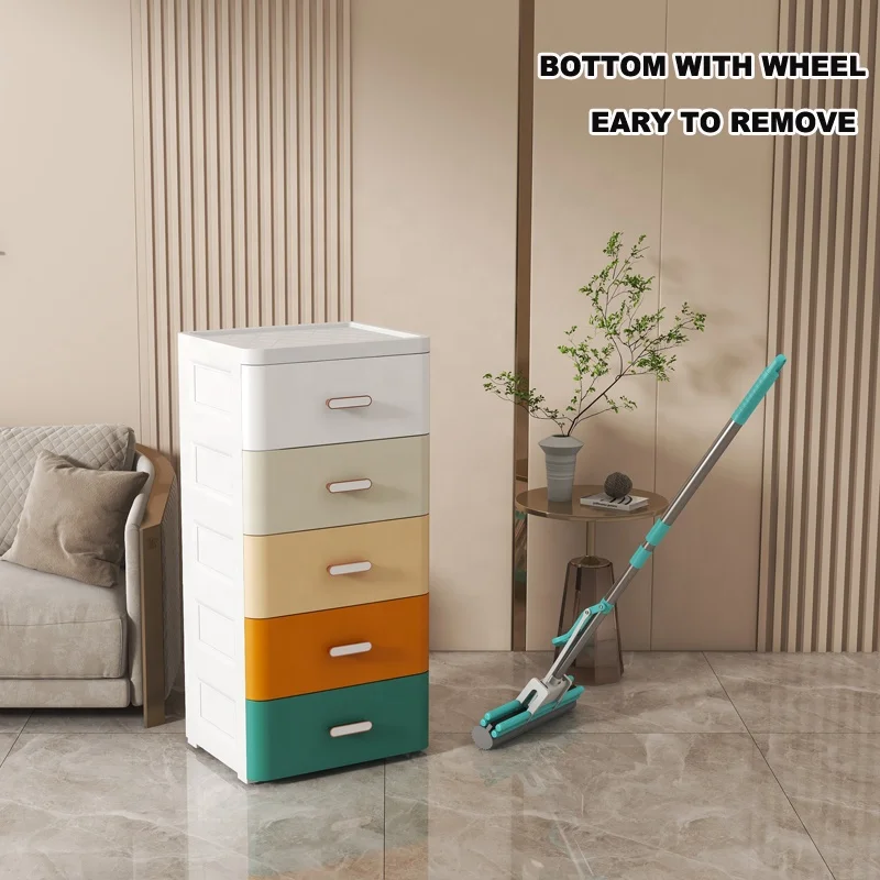 60 CM Household clothes 3/4/5/6/7 layers plastic drawer storage cabinets organizers Colorful Plastic Storage Cabinet