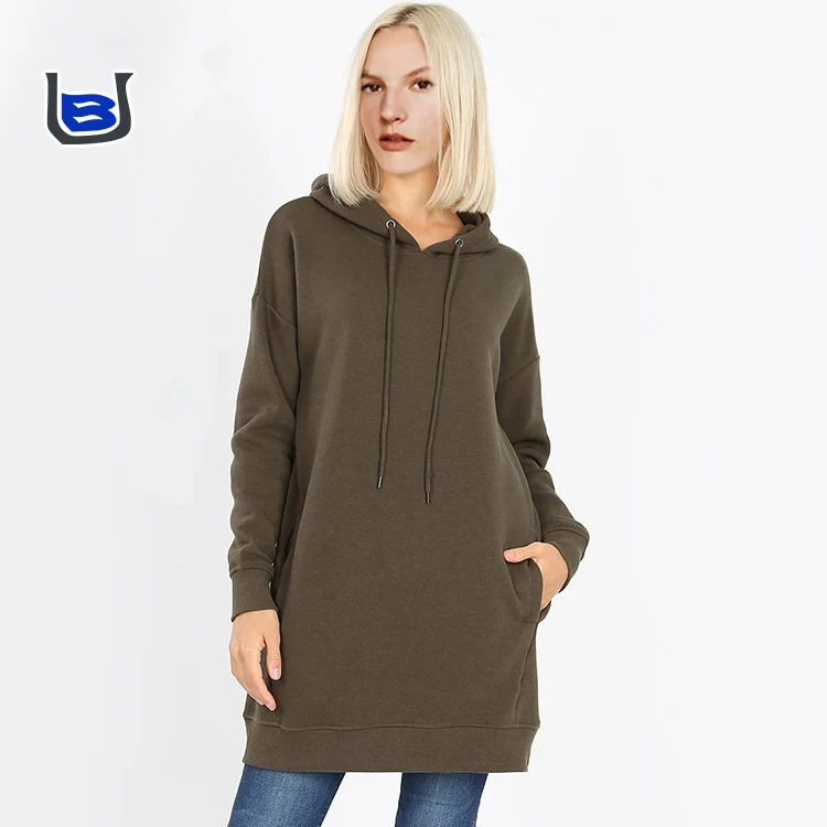 
Women fleece crew neck basic drawstring regular size and plus size hoodie oversize pullover with pocket 