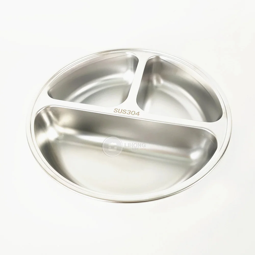 Столовая тарелка из нержавеющей стали 304 3 отделения высокое качество