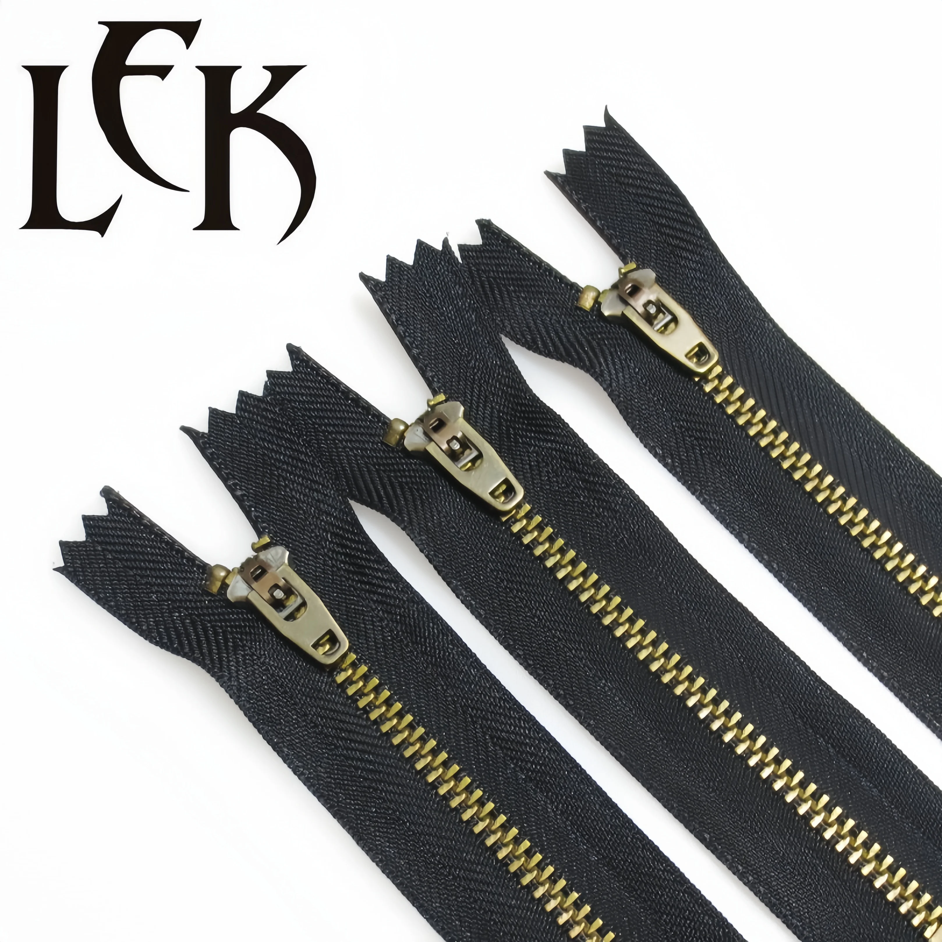 Metal Close End Zipper Roll Yg Slider Y Teeth Antique Brass for Jeans Back Zips Coil 3 4 5 Brass Zipper with Spring Nylon Zipper