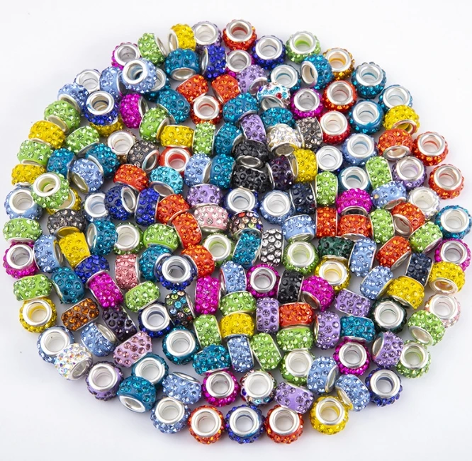 Big hole crystal beads wholesale rhinestone ball beads bling charms for bracelets bulk