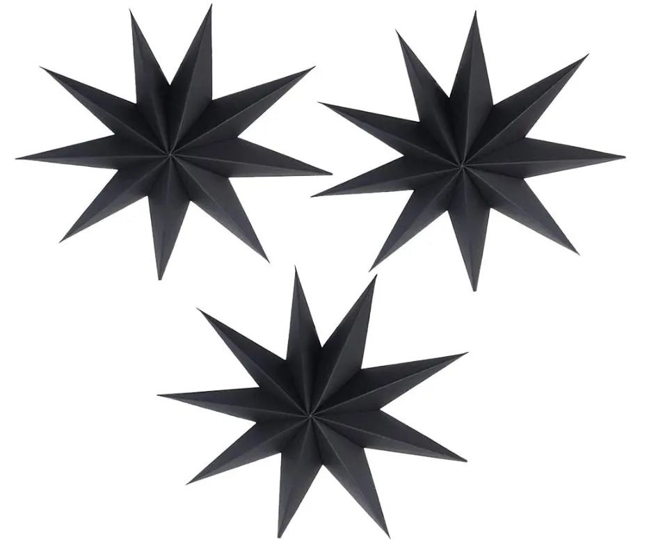 GiveU 9 Pointed Paper Star Lanterns 12 Inch Hanging Lampshade for LED Light Wedding Birthday Party Decor