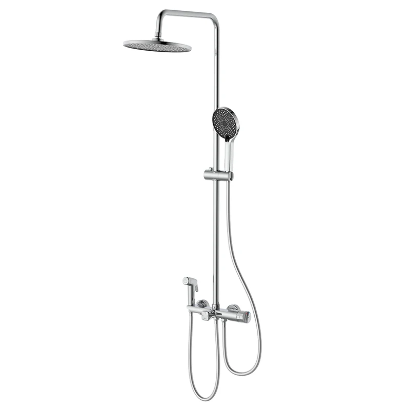 Chrome Finishing Bathroom Four-function Thermostatic Rainfall Shower System For Bathroom