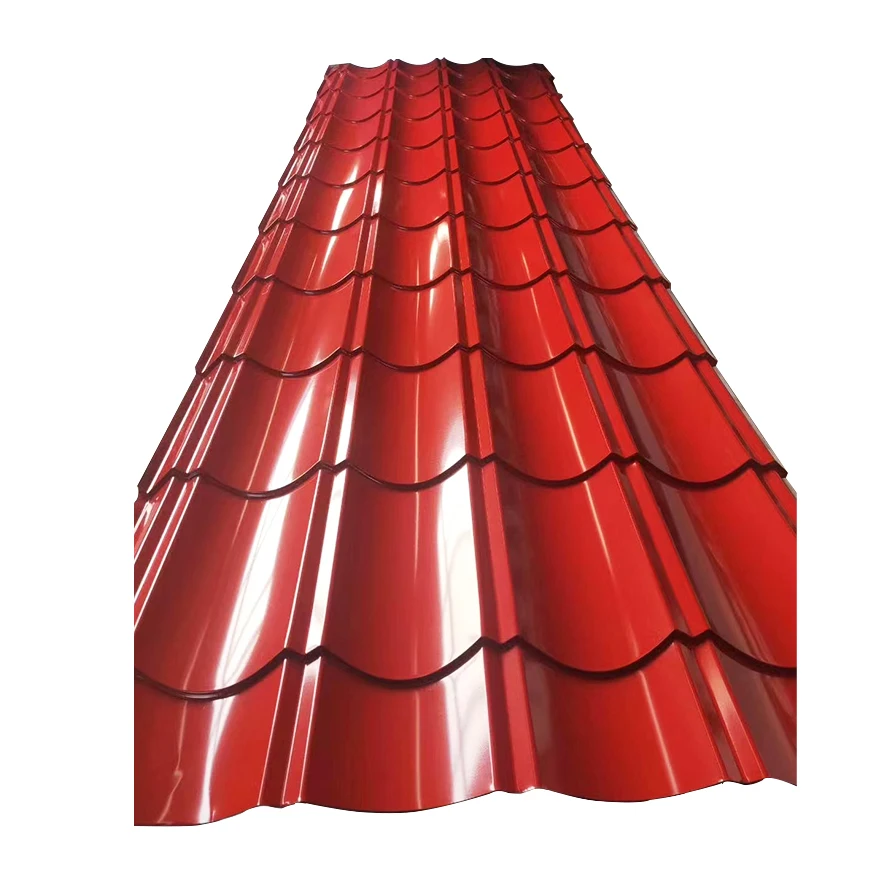 ASTM DIN JIS BS 0.14-0.20MM Red Color coat aluminium zinc 18 gauge 24 gauge corrugated galvanized sheet Gi Iron Roofing Sheet
