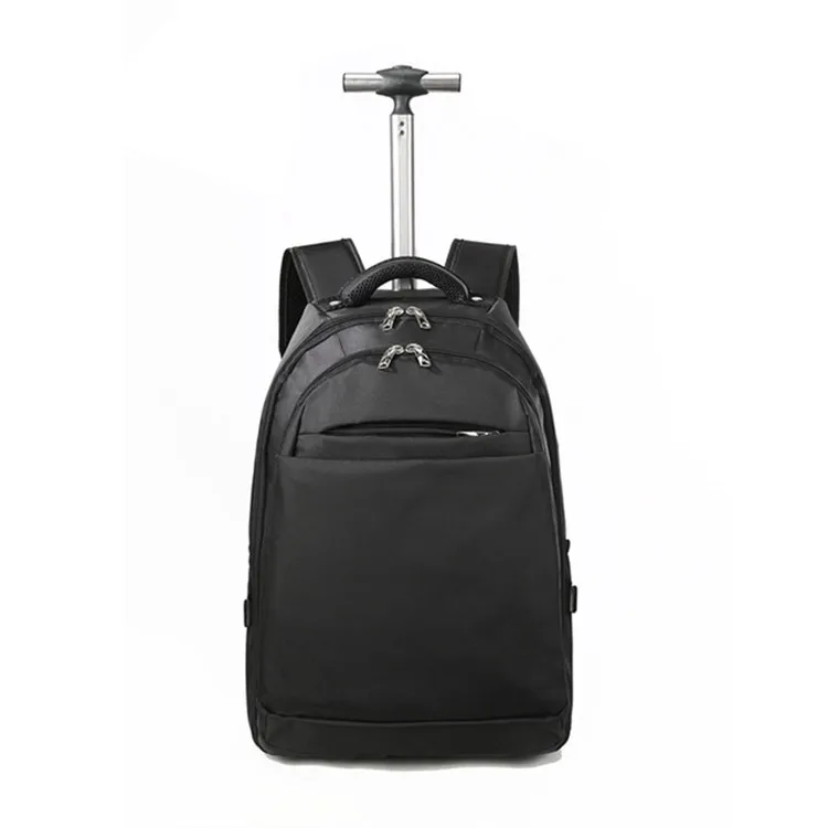 Children School Bags Students Backpack Trolley Wheels Bags Rolling Backpacks for Kids Removable Black