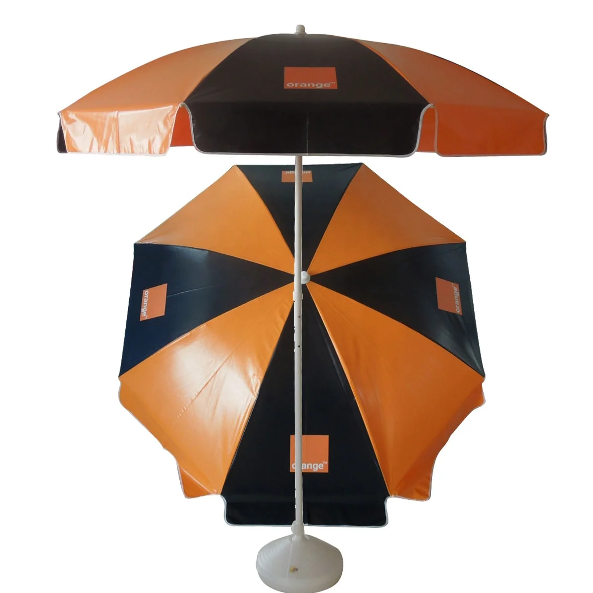 2m Fanta Promotional Orange Color Beach Sun Umbrella with Logo Full Color Pattern Umbrellas