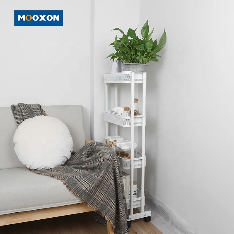 OEM 3Tiers Bathroom Trolley Rack Carbon Steel Mesh Metal Home Organizer Storage Rolling Trolley Cart For Kitchen