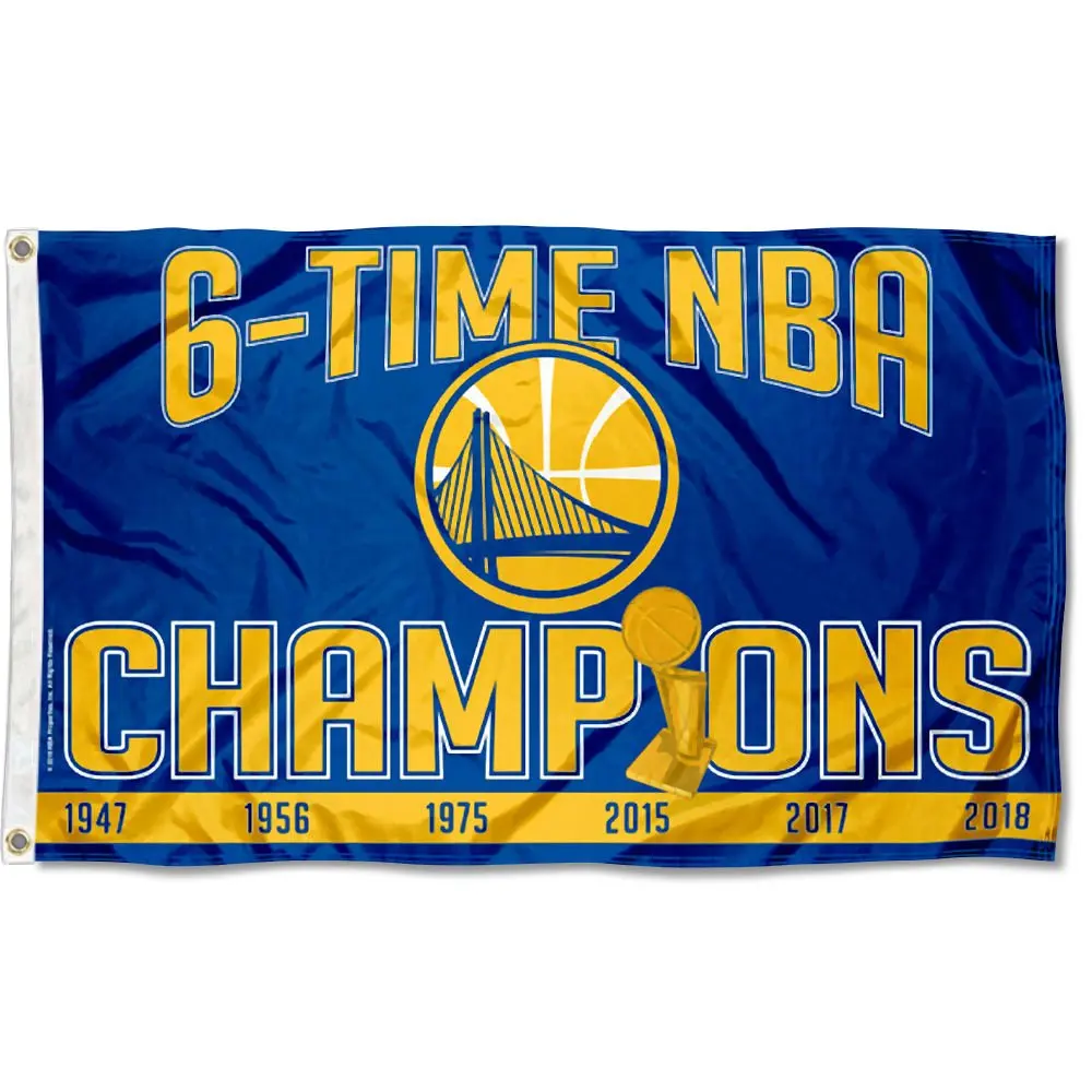 
Golden State Warriors 6 Time NBA Champions Flag and Banner 