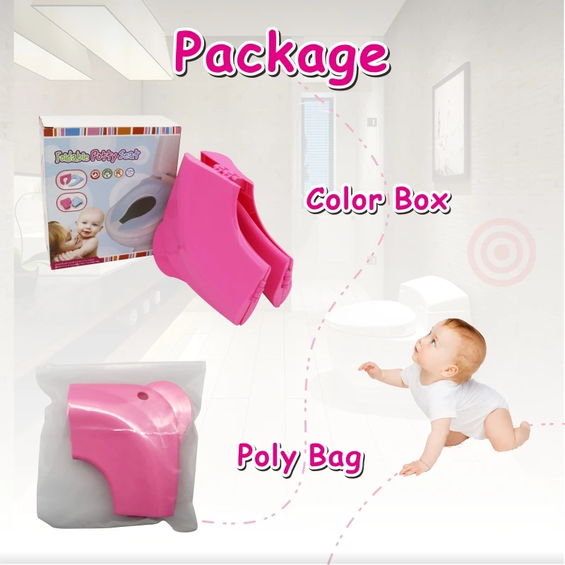 Portable and Foldable Travel Potty Training Seat Cover Set for Children Washable Toilet Training Seat Set
