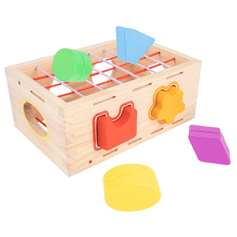 Cross-border wooden children educational toys rainbow cube Sesaille early education shape matching toy wholesale
