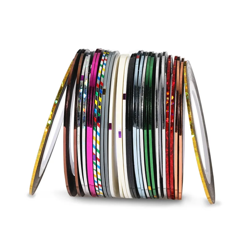 Nail art gold and silver thread nail stickers DIY self-adhesive nail art laser gold and silver thread painted line 36 colors