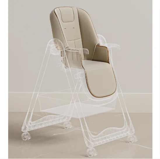 2024 Baby High Chair With Adjustable Height Foldable Strong Bearing Baby Dinning Chair with 7 Gears