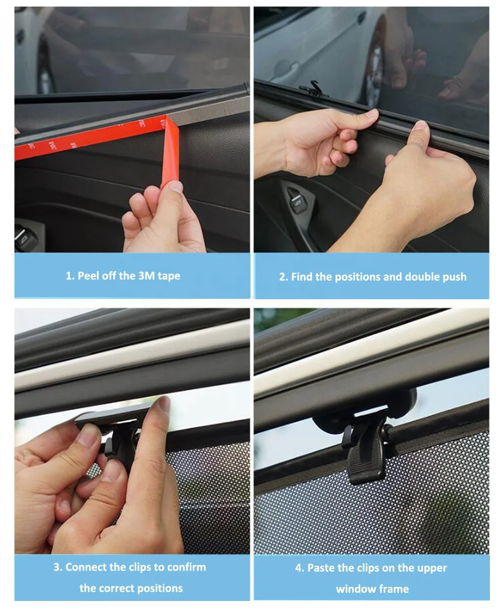 Roll Car Sunshade Luxury  Custom-fit  Sun shade  Side  Window Curtains  for BUIKE 4pcs