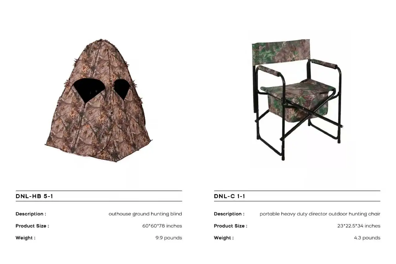 Foldable tripod hunting blind chair with different materials to choose