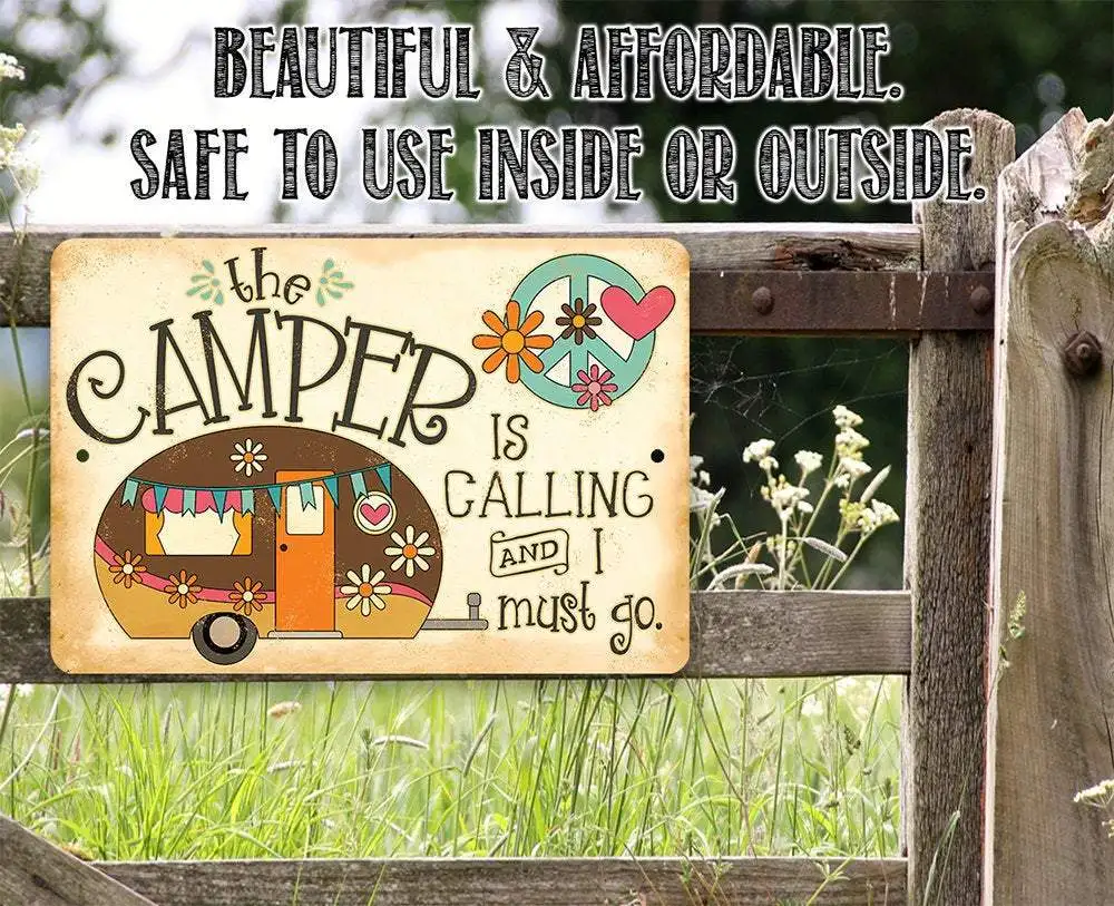 20X30CM Vintage Happy Camps Metal Sign Camping Zone Metal Wall Poster Camping Rules Tin Sign Metal Campfire Plaque