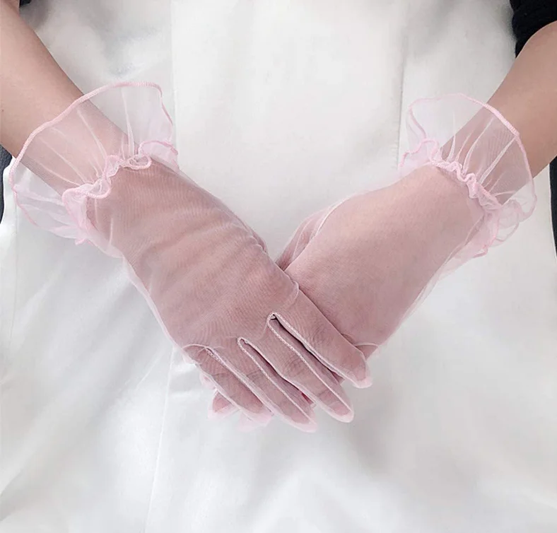 Новые сексуальные кружевные сетчатые женские короткие перчатки для свадебного банкета