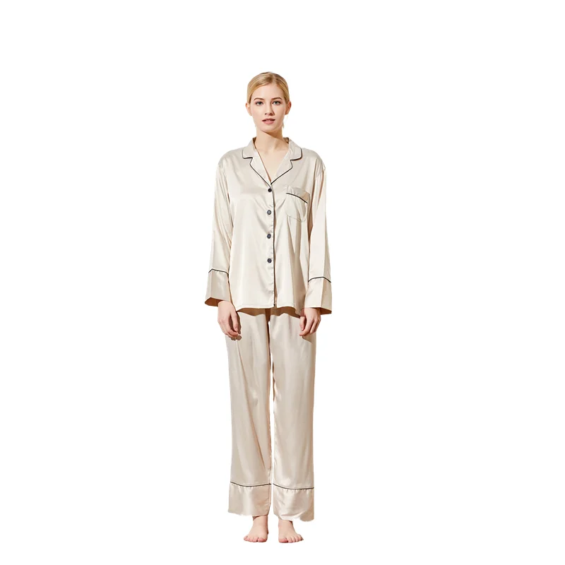 825 Satin Long Pajamas Set With Pants Satin Silk Pajamas For Women Set Plus Size Loungewear Women Sets