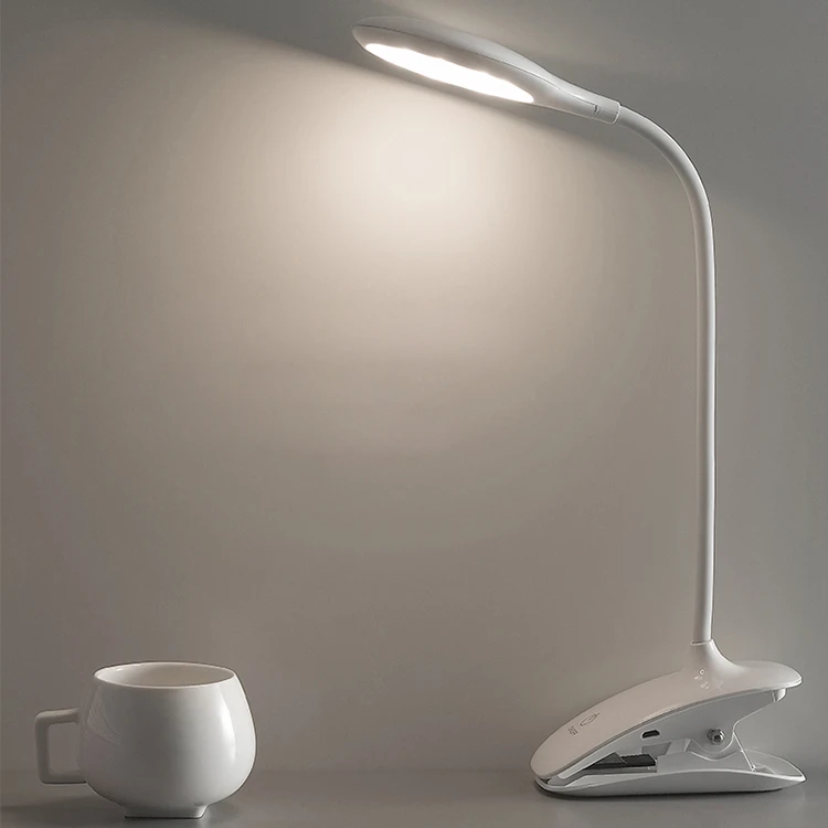
Office 3-step Dimming Desktop Lighting USB Rechargeable Study Desk Light Clip Holder Reading Table Lamps 