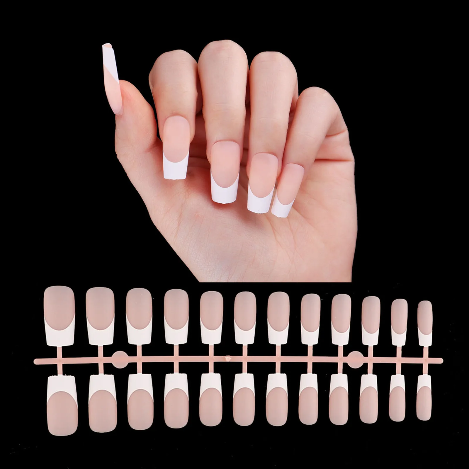 NA0771 Hot Sale French Series Nail Wearing Ballet Patch Medium False Nail French Nails Artificial Fingernail Toes