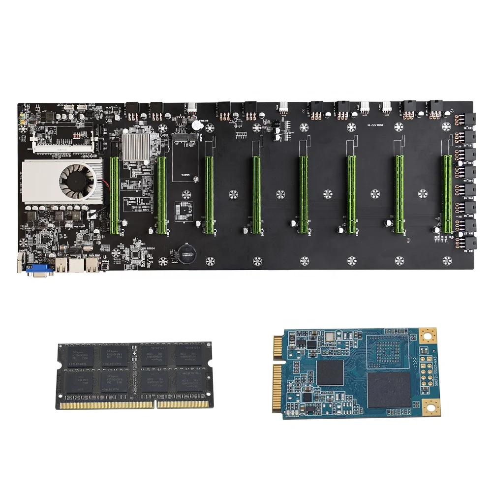 SENLIFANG D37 Motherboard 8 GPU Mainboard With CPU Set 8 Video Card Slot DDR3 Memory Integrated VGA Interface