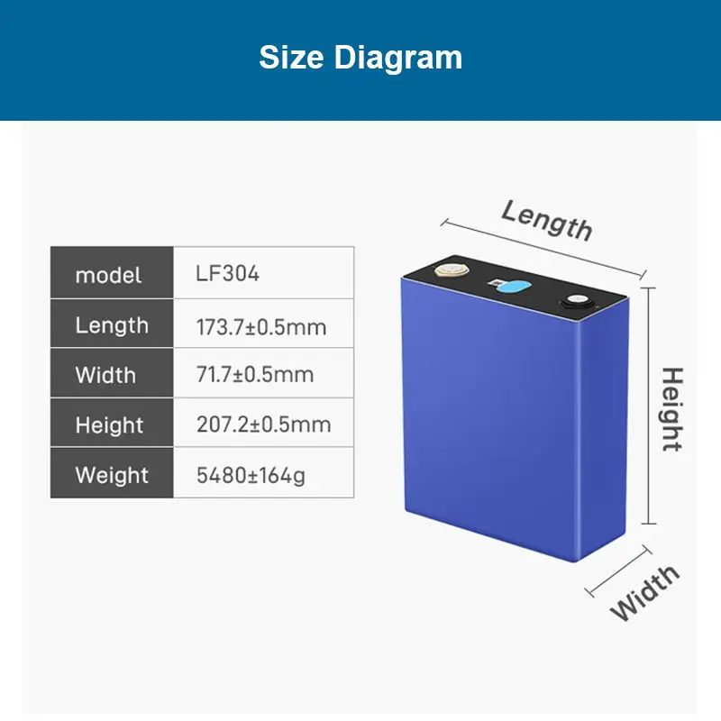 Large Capacity LF304 Lithium Lifepo4 Batteries For Solar Energy Lithium Cell Battery