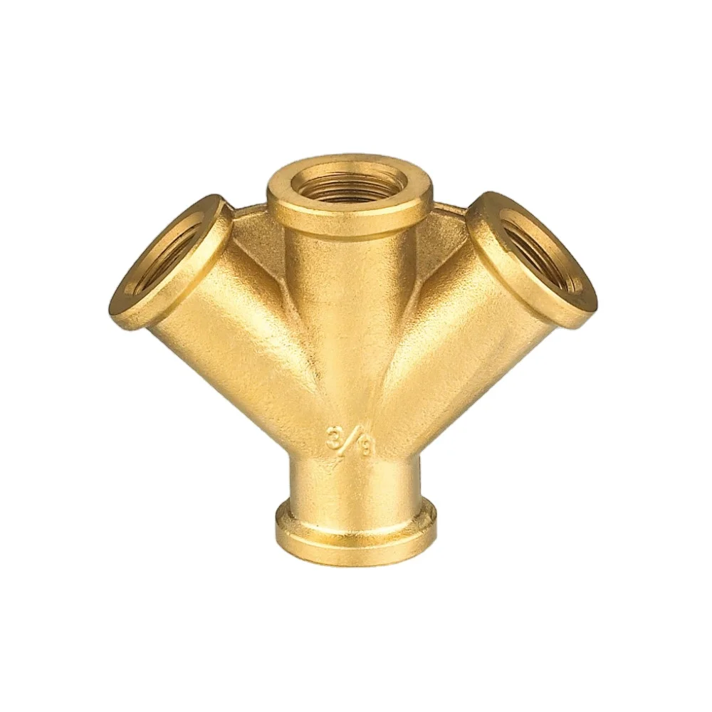 Thicken 4 way brass fittings water pumb brass connector NPT female thread brass fittings