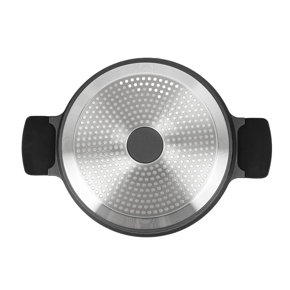 Die Cast Aluminum Heat Resistant Marble Coating Silicone Handle Casserole Pot Set Cookware Kitchenware