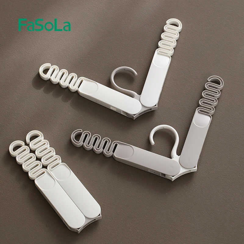FaSoLa Plastic Travel Hanger Portable Folding Clothes Hangers Travel Accessories Foldable Clothes Drying Rack for Travel