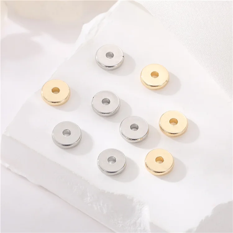 New Trendy Factory Wholesale Irregular 14K Gold Plated Rhodium Plate Spacer Beads Metal Beads for Jewelry Making