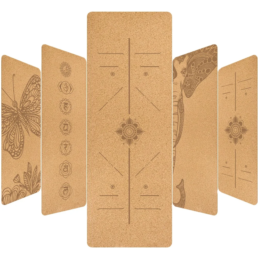 Yoga knee mat cork yaesport 4pcs natural cork yoga mat set vegan cork yoga mat big sale ready to ship