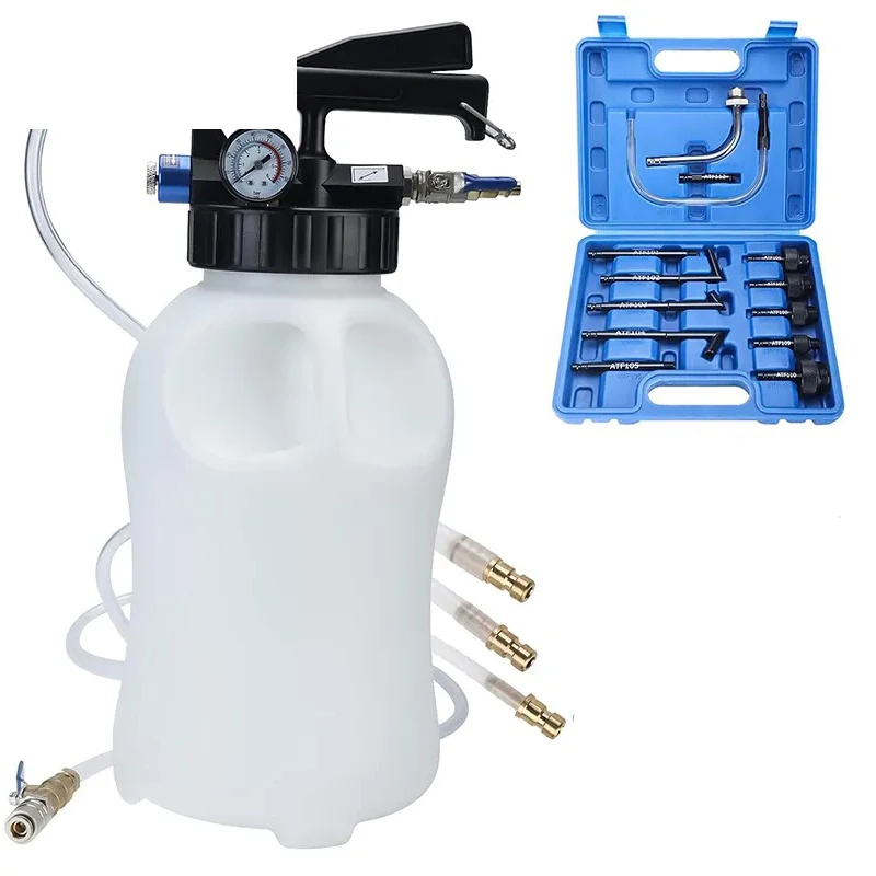 6L Pneumatic Fluid Extractor with 14 pcs Adapters ATF Dispenser Set Auto Transmission Fluid Fill Oil Fluid Extract Kit