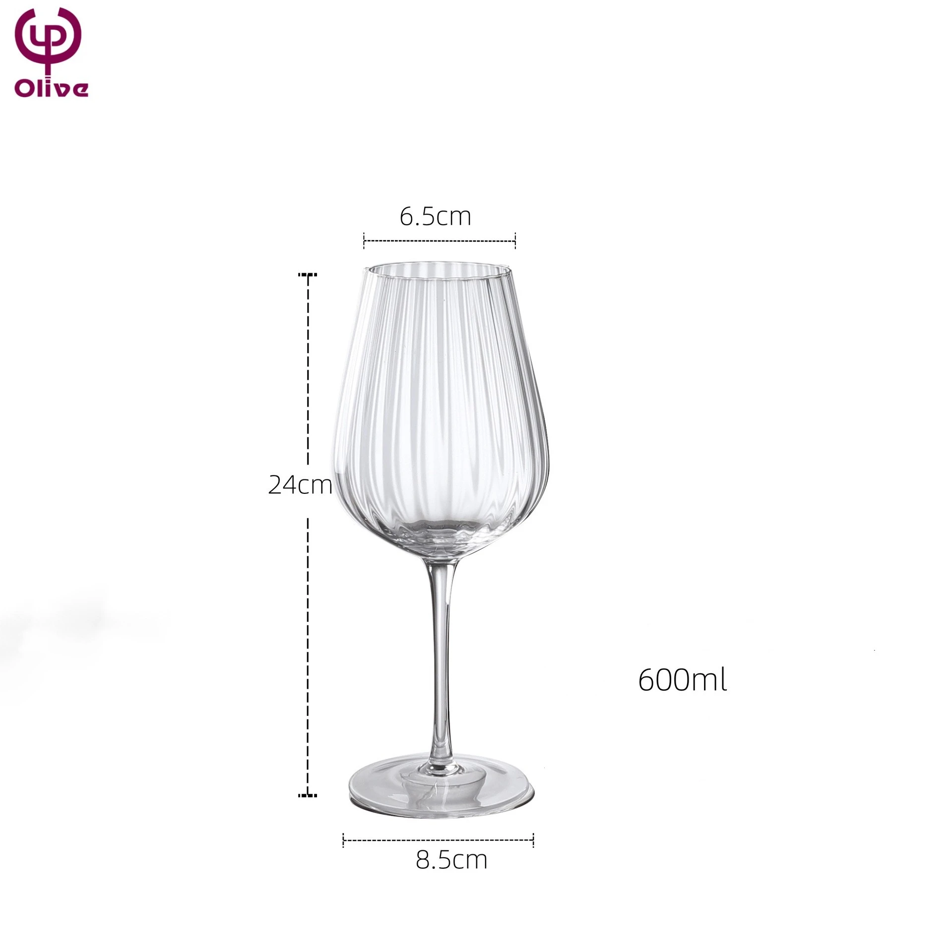 Wholesale Premiere Quality Wine Glass Set Champagne Flute Glass Stripe ripple Wine Glasses Cup Customized Gift Package