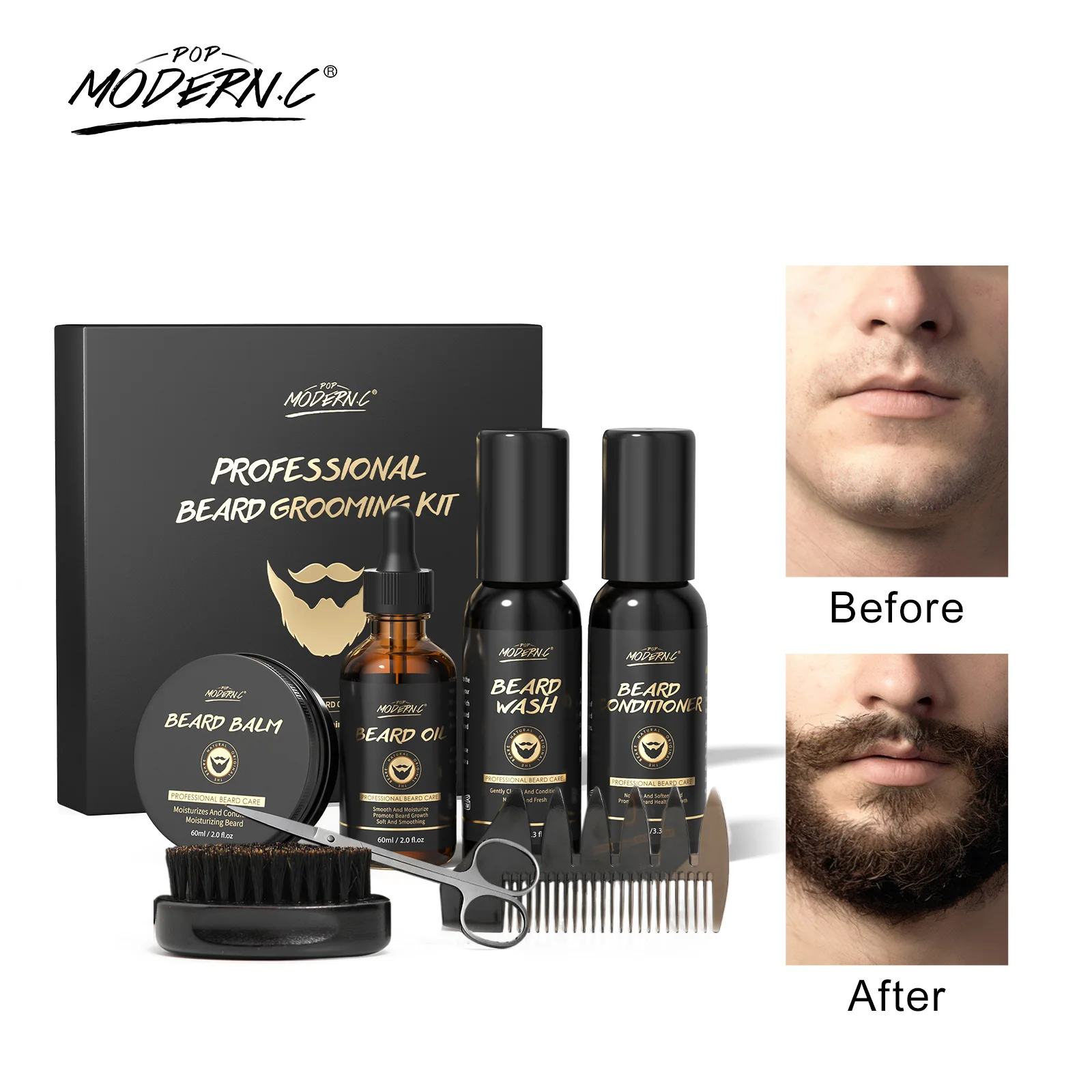 Фирменная торговая марка, мужской органический бальзам для роста бороды, набор для ухода за бородой