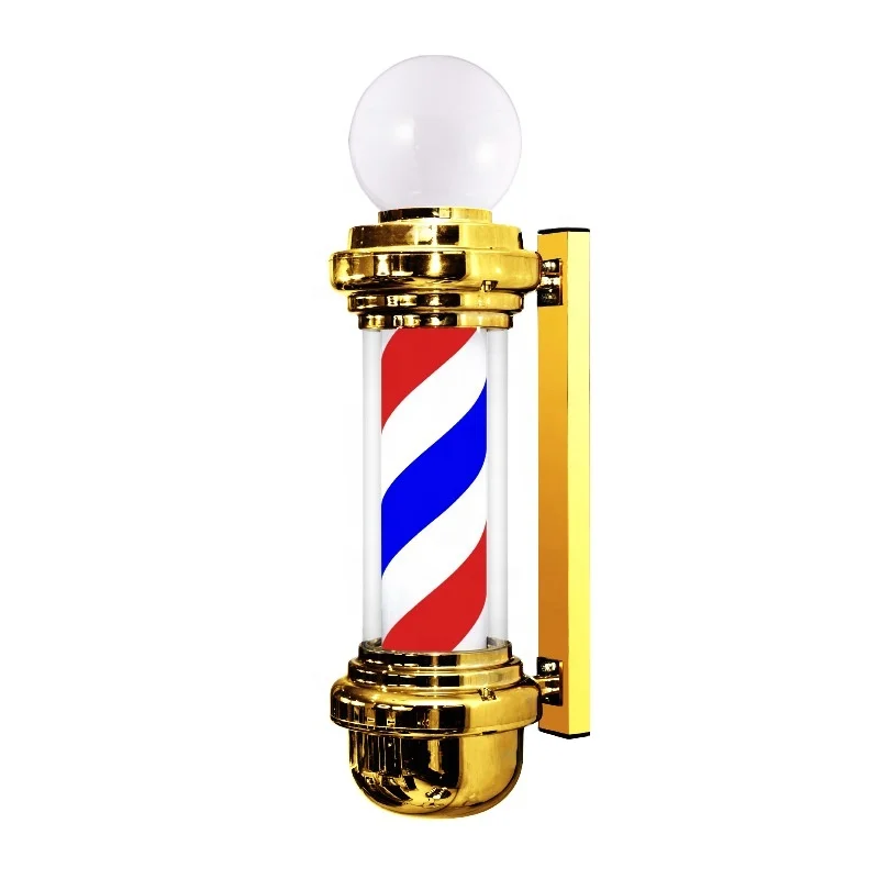 Hairdresser styling barber pole barber shop open sign gold pole with led rotating facttory outlet