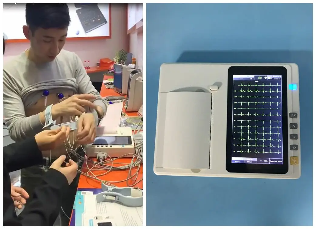 В Китае (стандарты CE ISO медицинский прибор ECG 7 дюймов 6-канальный 12-канальный аппарат