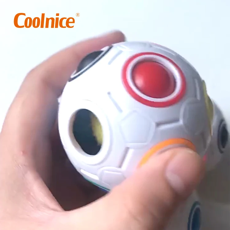 Magic Cube Toy Puzzles Magic Rainbow Ball Anti-stress 12 Holes Cube Puzzle Toy
