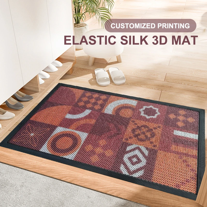 TPE Material Welcome Entry doormat Elastic printed design entrance outdoor Door mat