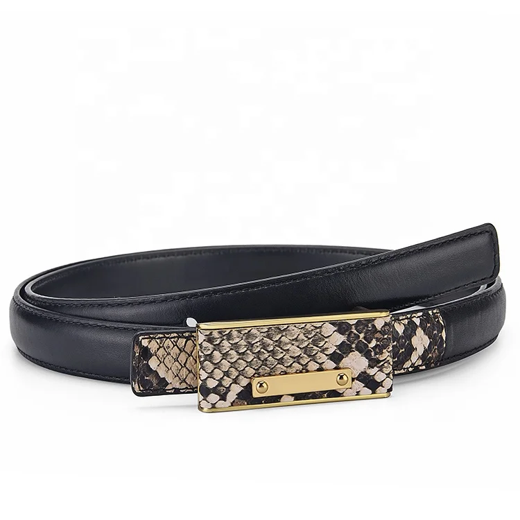 New Design Buckle Snake Pattern Print Belts For Ladies Female PU Leather Waist Belt Jeans Pants Dress Strap