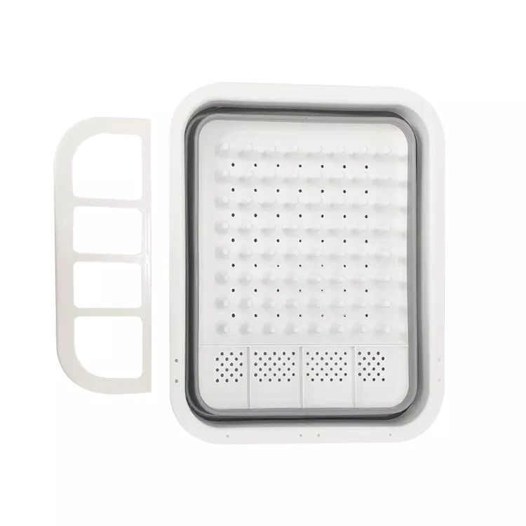 Collapsible Dish Drainer Foldable Drying Rack Portable Dinnerware Colander Collapsible Storage Holders & Racks Customized Logo