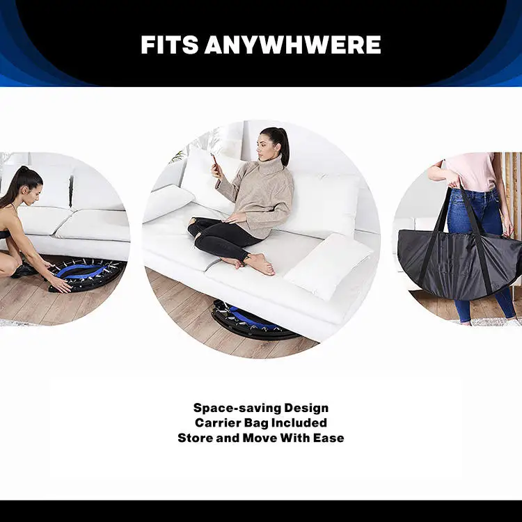 Factories Wholesale Indoor Mini Children Cardio Training Trampoline With Adjustable Heights Foam Handrail