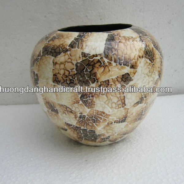 Eggshell inlay decorative vase from Vietnam lacquer, high quality