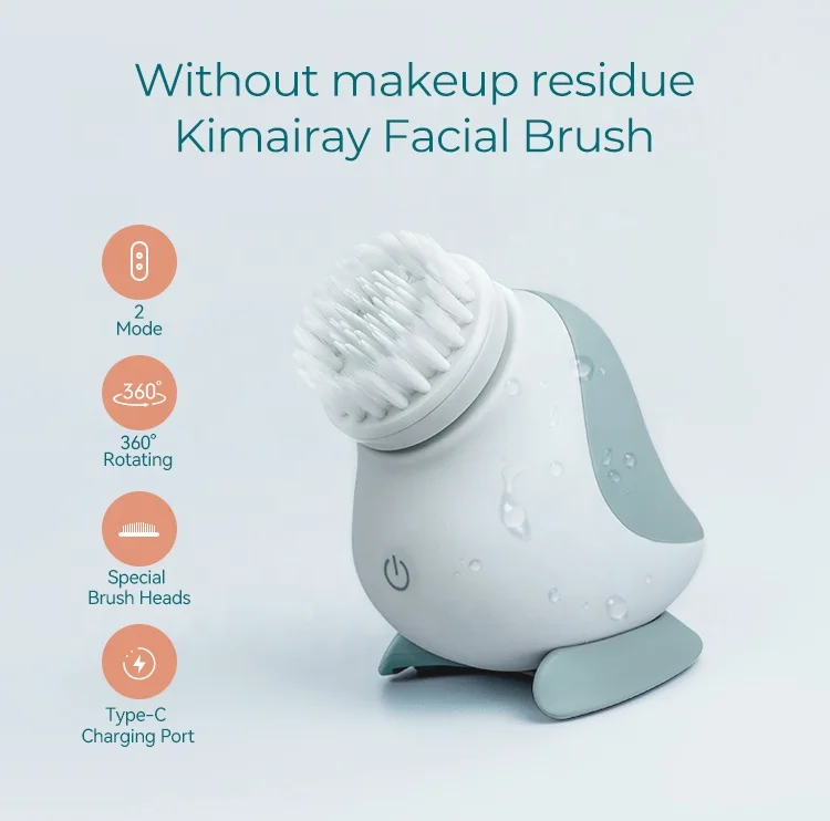 Factory Wholesale Face Cleaning Brush Facial Exfoliator Electric Spin Scrubber Replaceable Facial Wash Brush Heads