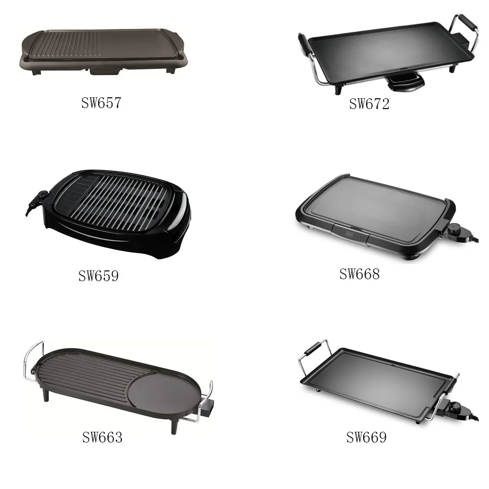 High Quality Aluminium Non Stick Electric Long Grill Plate BBQ Griddle Grill Pan for Home use