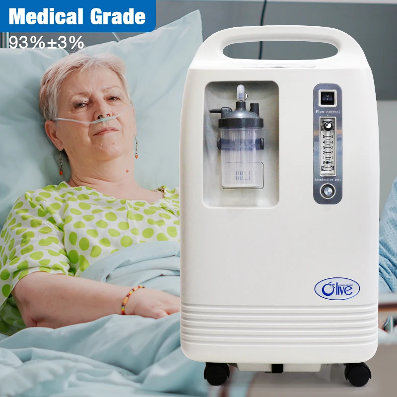 Olive Home Use Portable Concentrador De Oxigeno Portatil 5l High Flow Oxygen-Concentrator Medical Grade 10l Oxygene Concentrator